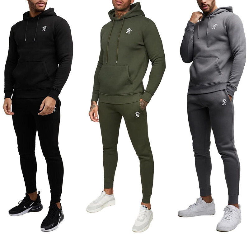 Gym King Mens Full Tracksuits Bottom Set Pullover Hoodie Sweatshirt Gym Joggers