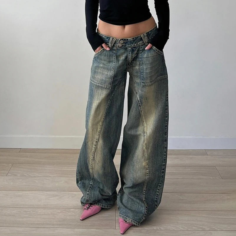 Vintage 90’s Loose Denim Pants Patchwork Autumn edition