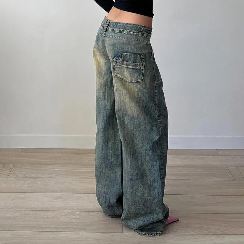 Vintage 90’s Loose Denim Pants Patchwork Autumn edition