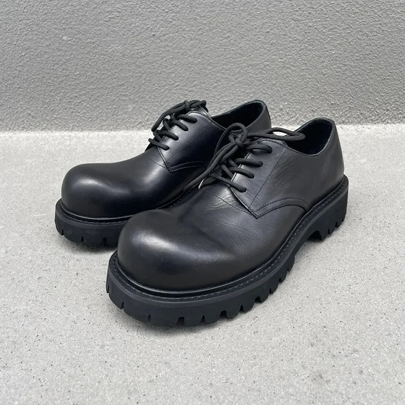 New Men Chunk Heel Derby Shoes