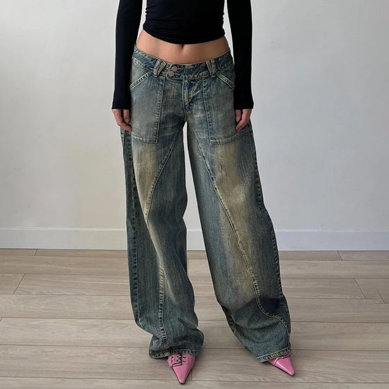 Vintage 90’s Loose Denim Pants Patchwork Autumn edition