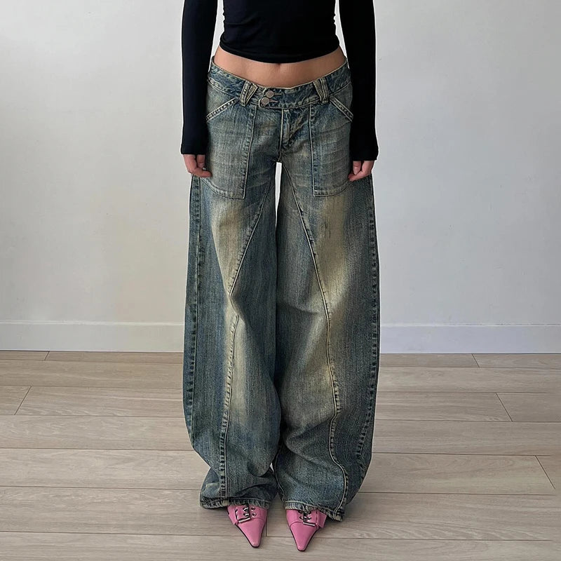 Vintage 90’s Loose Denim Pants Patchwork Autumn edition